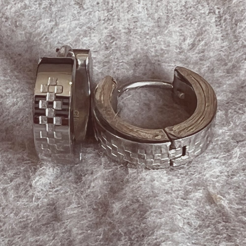 Chisel Stainless Steel Hinged Earings-Never worn